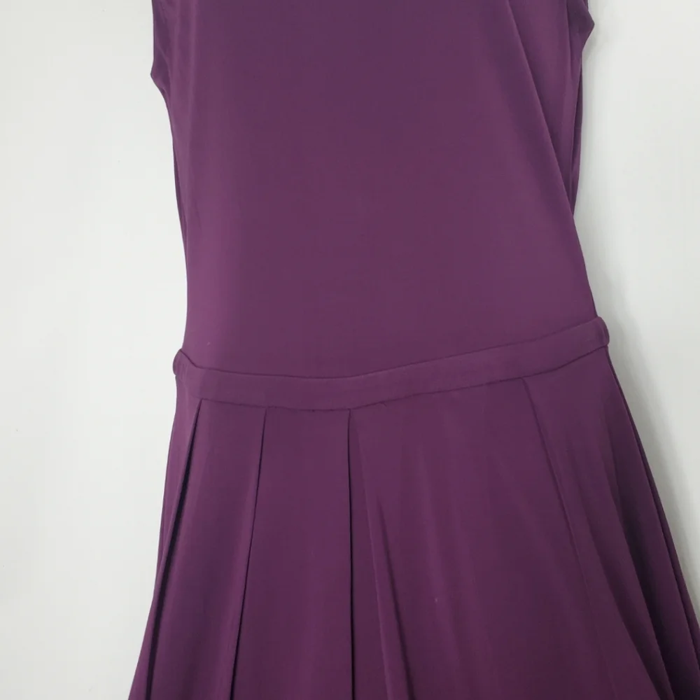 Tory Burch Eva Jewel Neck Plum Dress